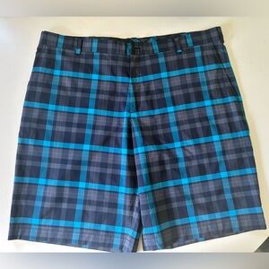 Nike Golf Dri Fit Blue Gray Plaid Golf Shorts - XXL - Size 42